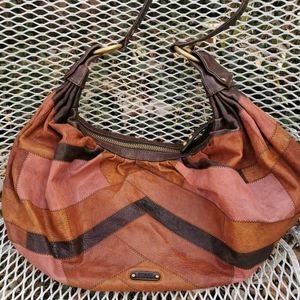 Frye patchwork leather hobo bag with dustbag